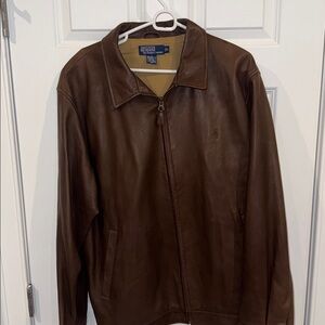 Polo Ralph Lauren Leather Jacket XL Brown